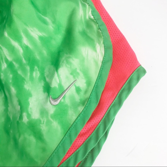 Nike tempo pink green tie-dye running shorts - Picture 2 of 4